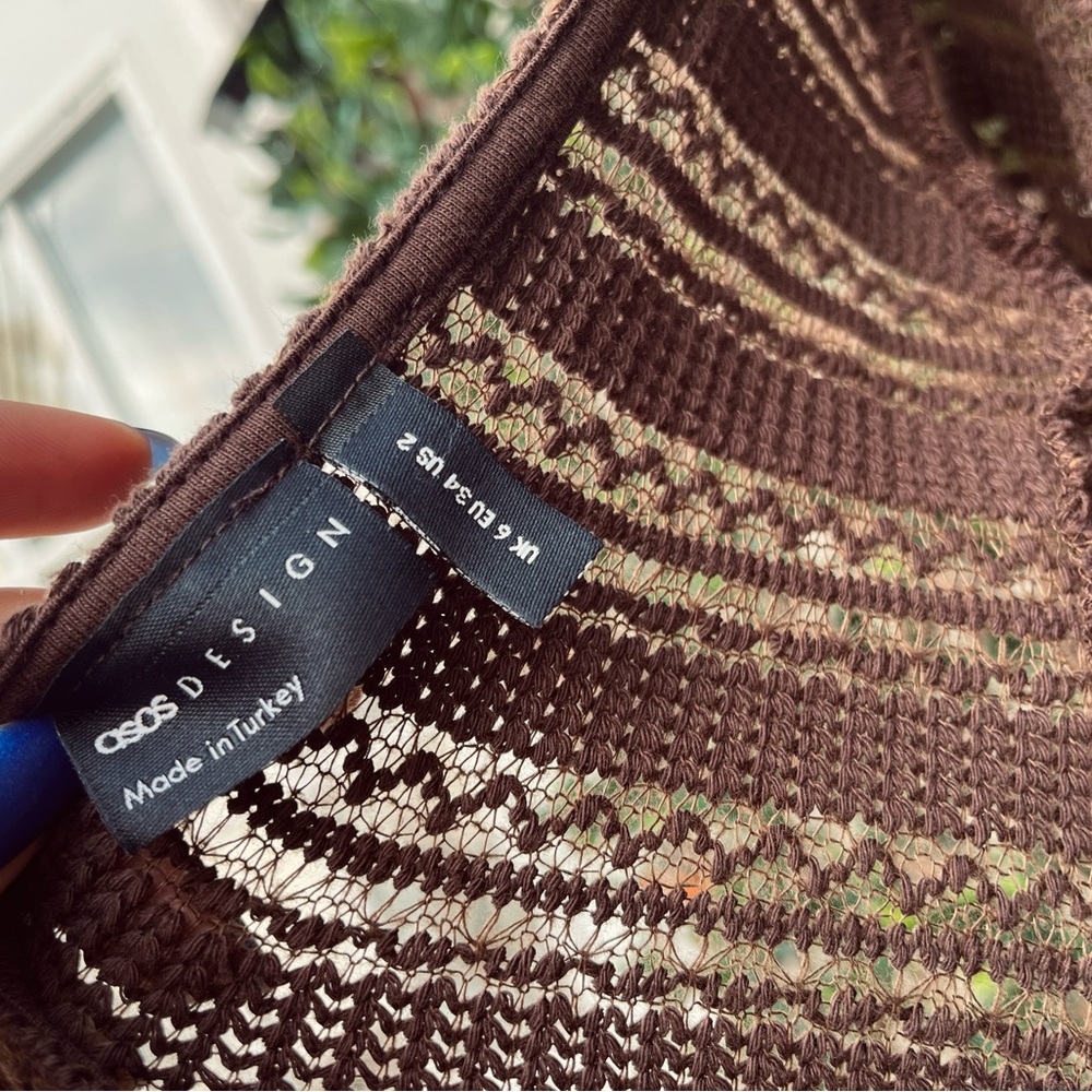 ASOS Chocolate Long Sleeve Knit Dress - Picture 5 of 5